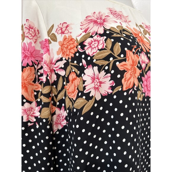 Talbots Floral & Polka Dot Chiffon Career Wear Blouse Tunic Top Plus Size 2X - Picture 7 of 11